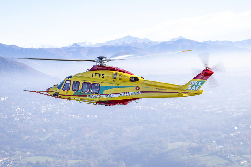LEONARDO AND PRATT & WHITNEY CANADA ACHIEVE FIRST 100% SAF FLIGHT WITH PT6C-67C-POWERED AW139 HELICOPTER